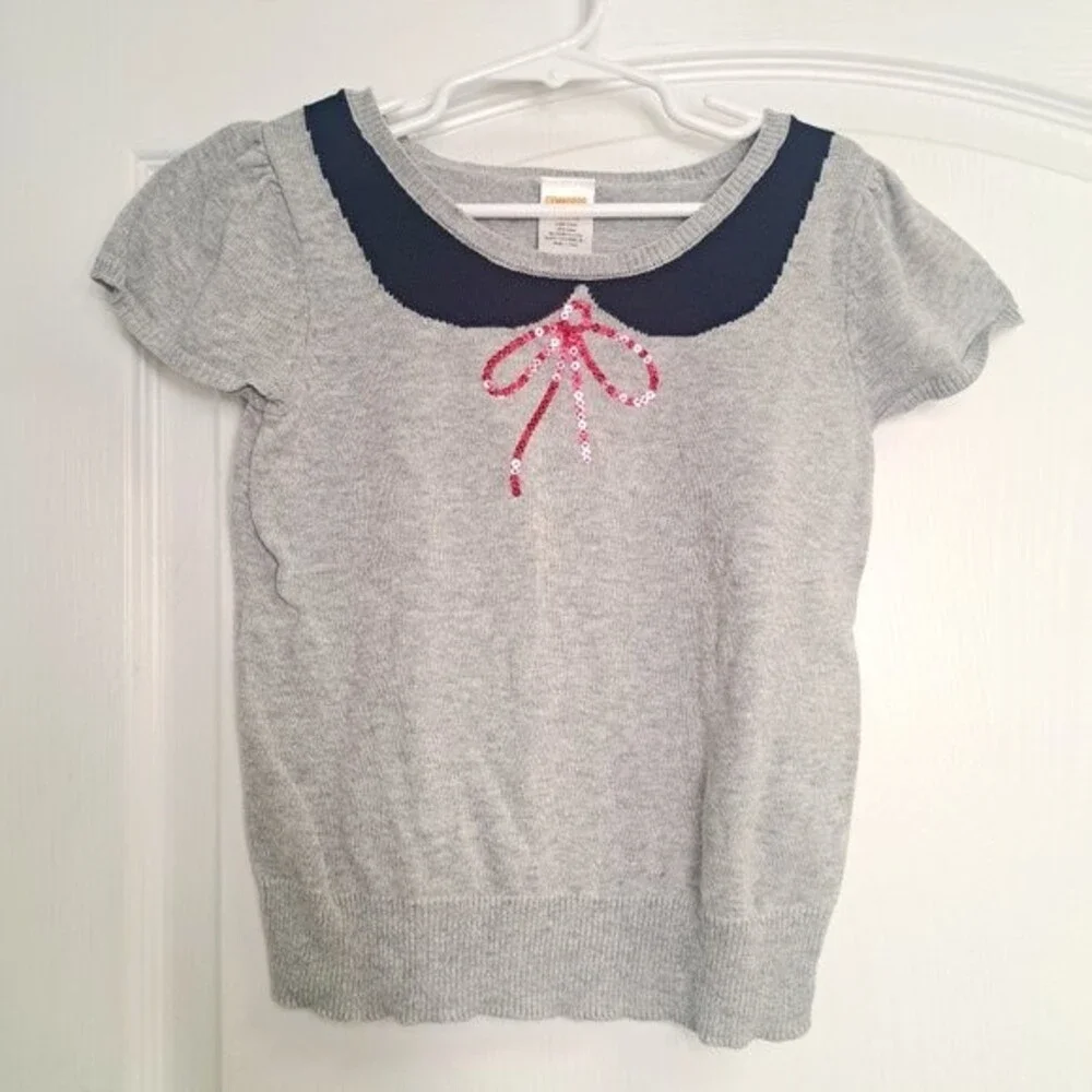 Gymboree Sequin Short Sleeve Sweater Collar